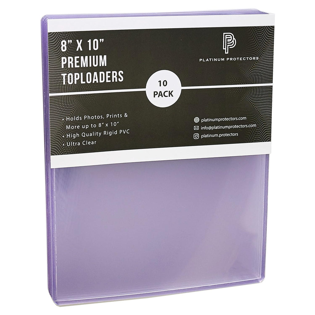 Platinum Protectors 8x10 Toploaders (10-Pack) - Rigid Plastic Holders for Photos & Collectibles