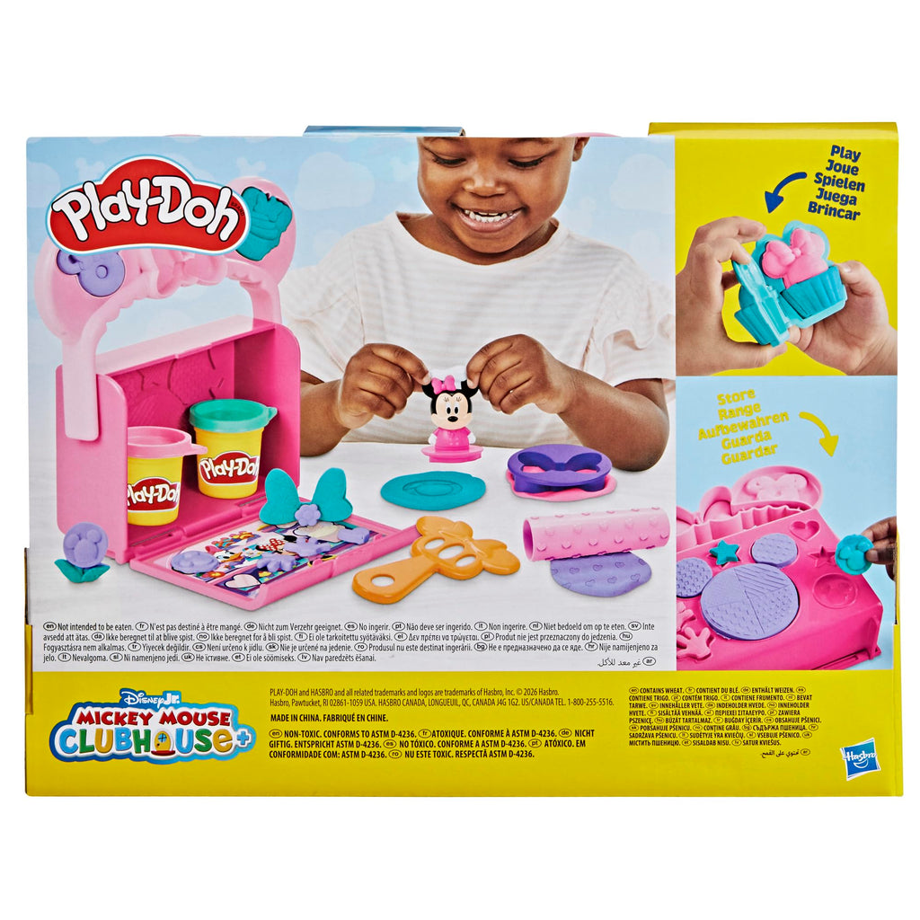 Play-Doh Disney Minnie Mouse On-the-Go Bakery Playset with Stamper Figure & 3 Cans, Toddler Arts & Crafts Toy for Ages 2+
