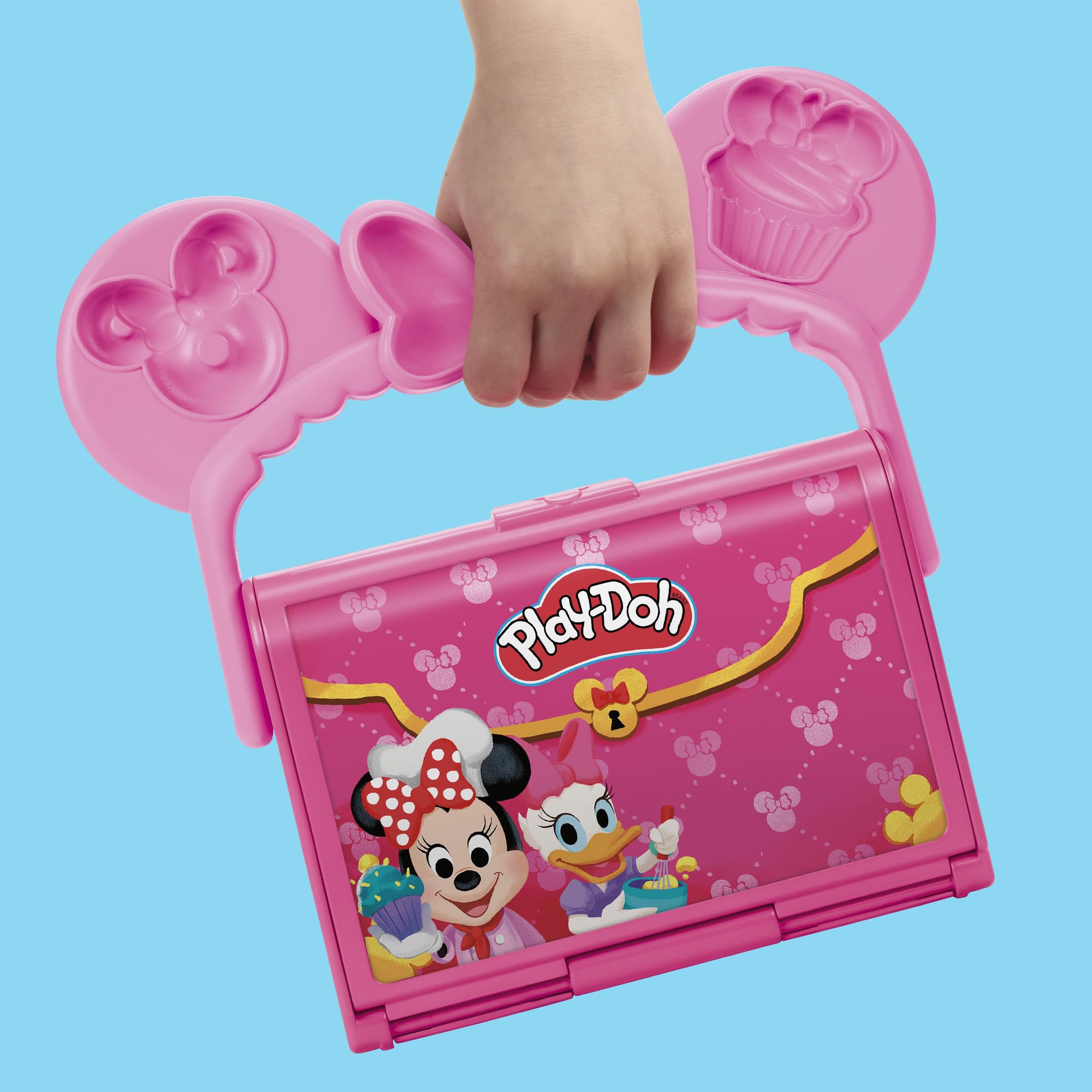 Play-Doh Disney Minnie Mouse On-the-Go Bakery Playset with Stamper Figure & 3 Cans, Toddler Arts & Crafts Toy for Ages 2+