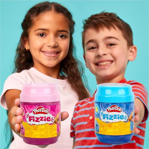 Play-Doh Fizzie Slime – 2 Scented Cans of Strawberry & Blue Raspberry Sensory Toy