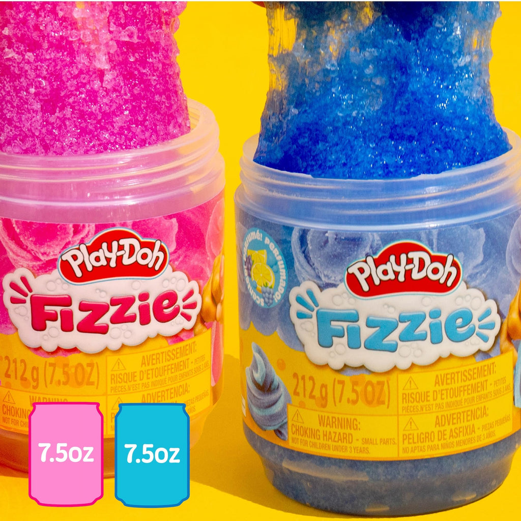 Play-Doh Fizzie Slime – 2 Scented Cans of Strawberry & Blue Raspberry Sensory Toy