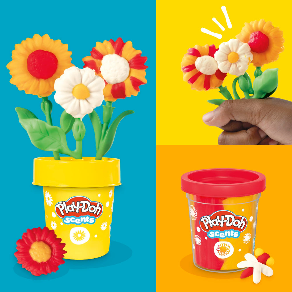Play-Doh Flower Two Pack: Tulips, Daffodils, Sunflower & Daisies – Kids Arts & Crafts Kit