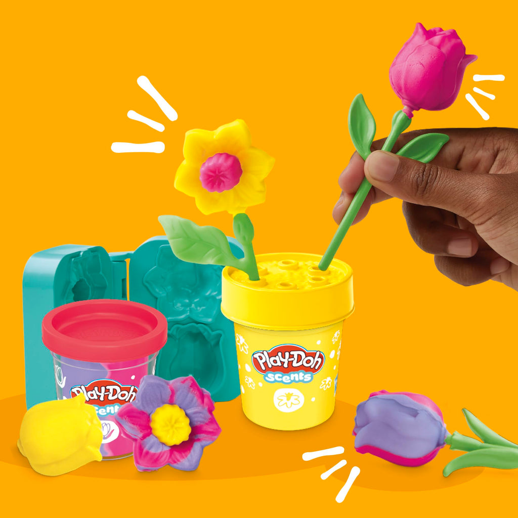 Play-Doh Flower Two Pack: Tulips, Daffodils, Sunflower & Daisies – Kids Arts & Crafts Kit