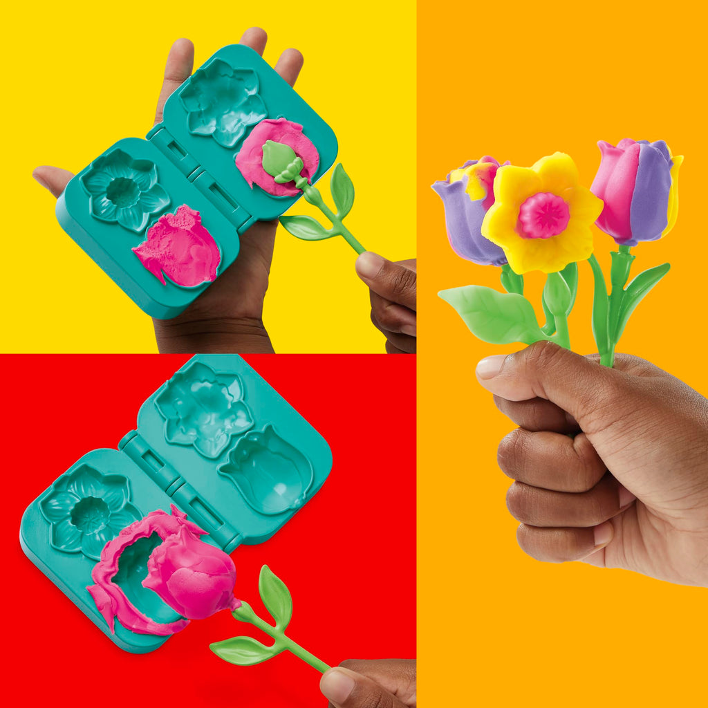 Play-Doh Flower Two Pack: Tulips, Daffodils, Sunflower & Daisies – Kids Arts & Crafts Kit