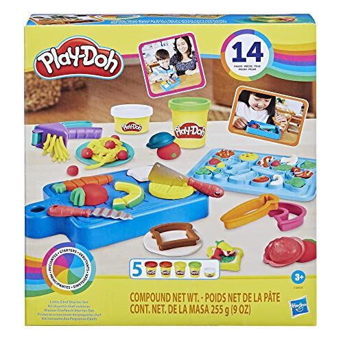 Play-Doh Little Chef Starter Set – 14 Kitchen Accessories & 5 Colors for Creative Play