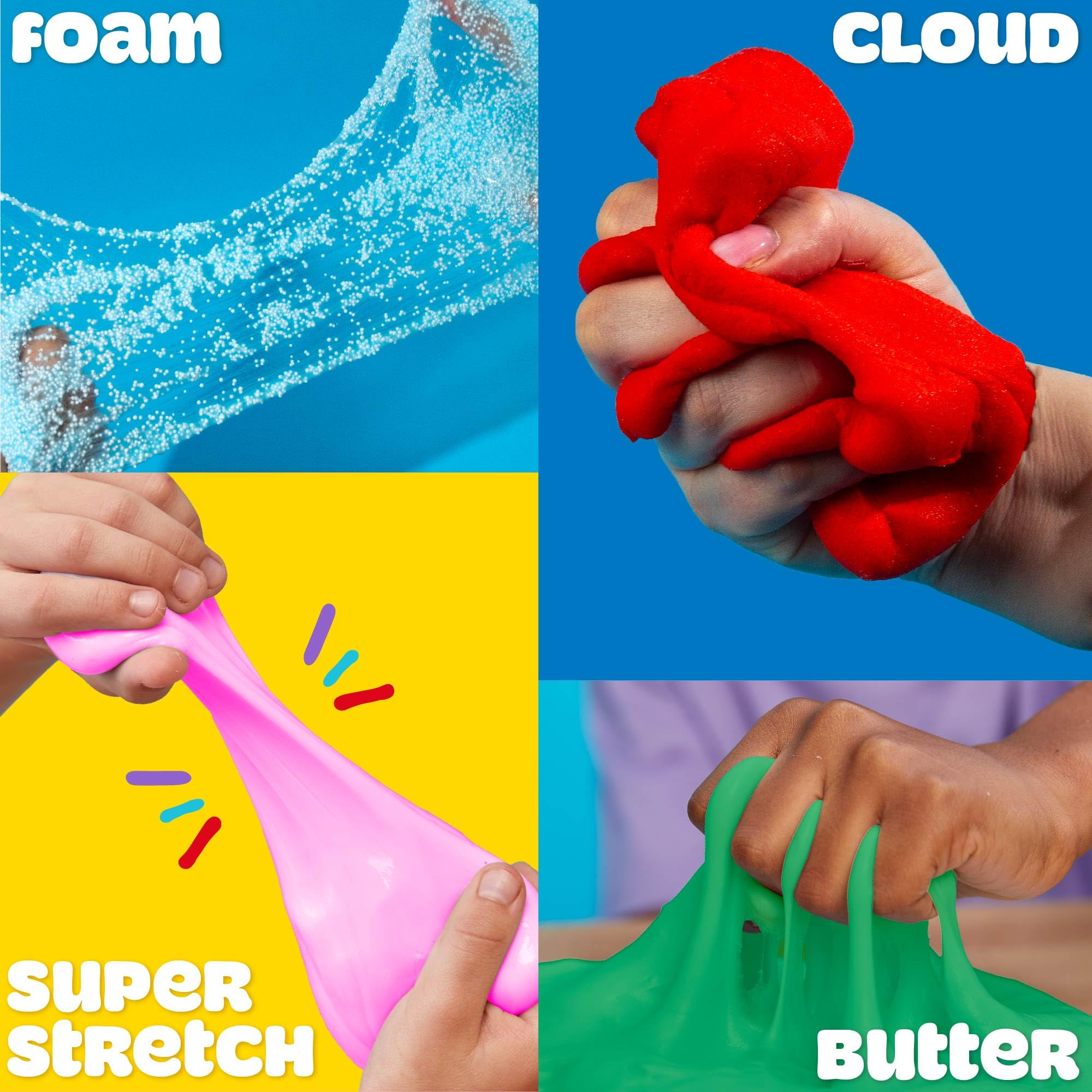 Play-Doh Scented Slime Variety Pack - 6 Super Scented Slimes with Strawberry, Grape, Cotton Candy, Blue Raspberry, Watermelon, Citrus - Super Stretch, Foam, Butter & Cloud Textures