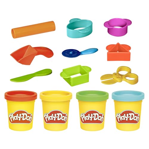 Play-Doh Starter Set 9-Piece Kit with Storage Tote & 4 Cans of Modeling Compound, Ages 3+