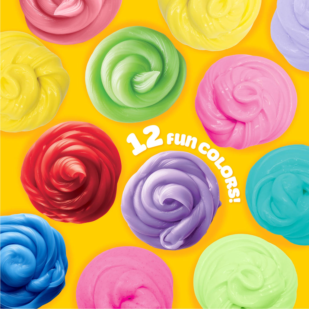 Play-Doh Super Stretch Slime 12-Pack: Rainbow Colors, Pre-Made, No Mess