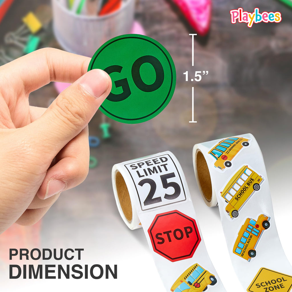 Playbees 200-Pack School Bus Stickers – Educational Decor, Classroom Prizes & DIY Crafts