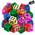 Playbees 24-Pack Foam Dice Set – 1.5 Inch Jumbo Non-Toxic Dice for Classroom Math, Games & Party Activities, Ages 3+