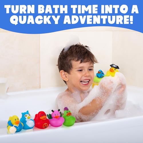 Playbees 25-Pack Assorted Rubber Duckies – 2-Inch Vinyl Bath Toys for Kids, Party Favors, and Sensory Play