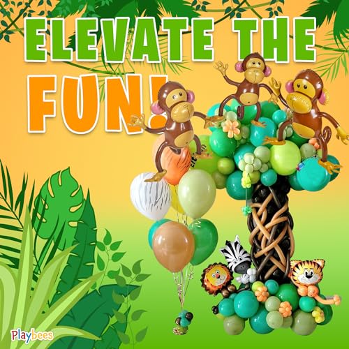 Playbees 27-Inch Inflatable Monkey 3-Pack – Jungle Safari Party Decorations