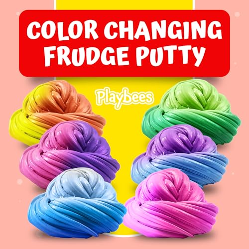 Playbees Color Changing Therapy Putty 6 Pack – Heat-Sensitive Fidget Slime, 0.5 oz Each