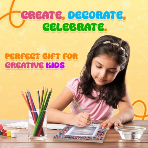 Playbees Kids Picture Frame Mosaic Craft Kit – DIY Arts & Crafts for Ages 3-14