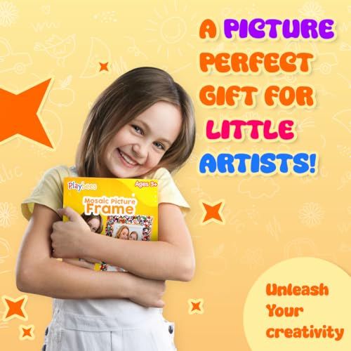 Playbees Kids Picture Frame Mosaic Craft Kit – DIY Arts & Crafts for Ages 3-14