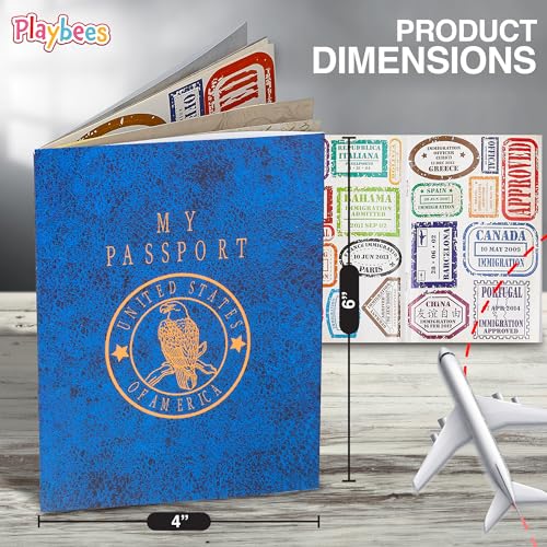 Playbees Passport Sticker Book – 12-Pack Travel-Themed Sticker Set for Kids
