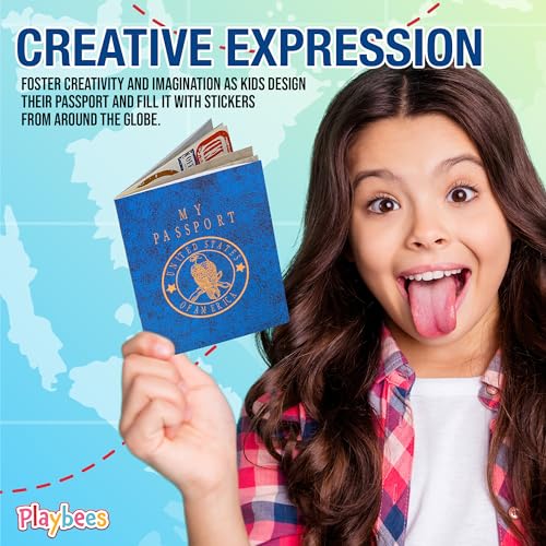 Playbees Passport Sticker Book – 12-Pack Travel-Themed Sticker Set for Kids