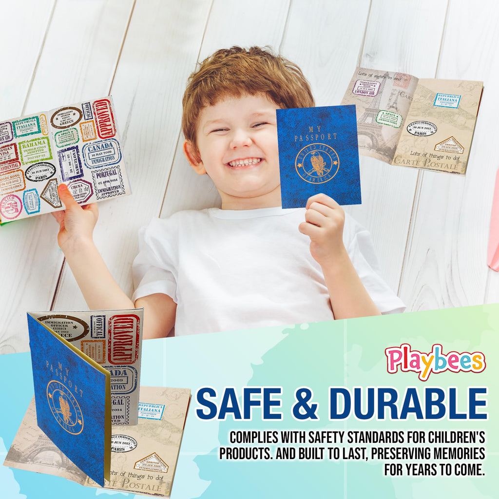 Playbees Passport Sticker Book – 12-Pack Travel-Themed Sticker Set for Kids