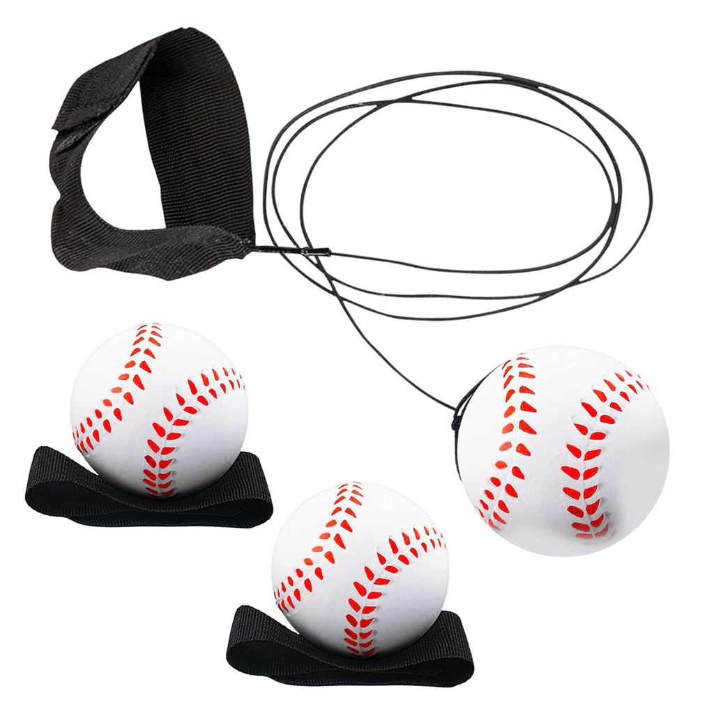 Playbees Reactive Practice Baseballs (3 Pack) – Wrist Return Trainer for Solo Pitching & Catching