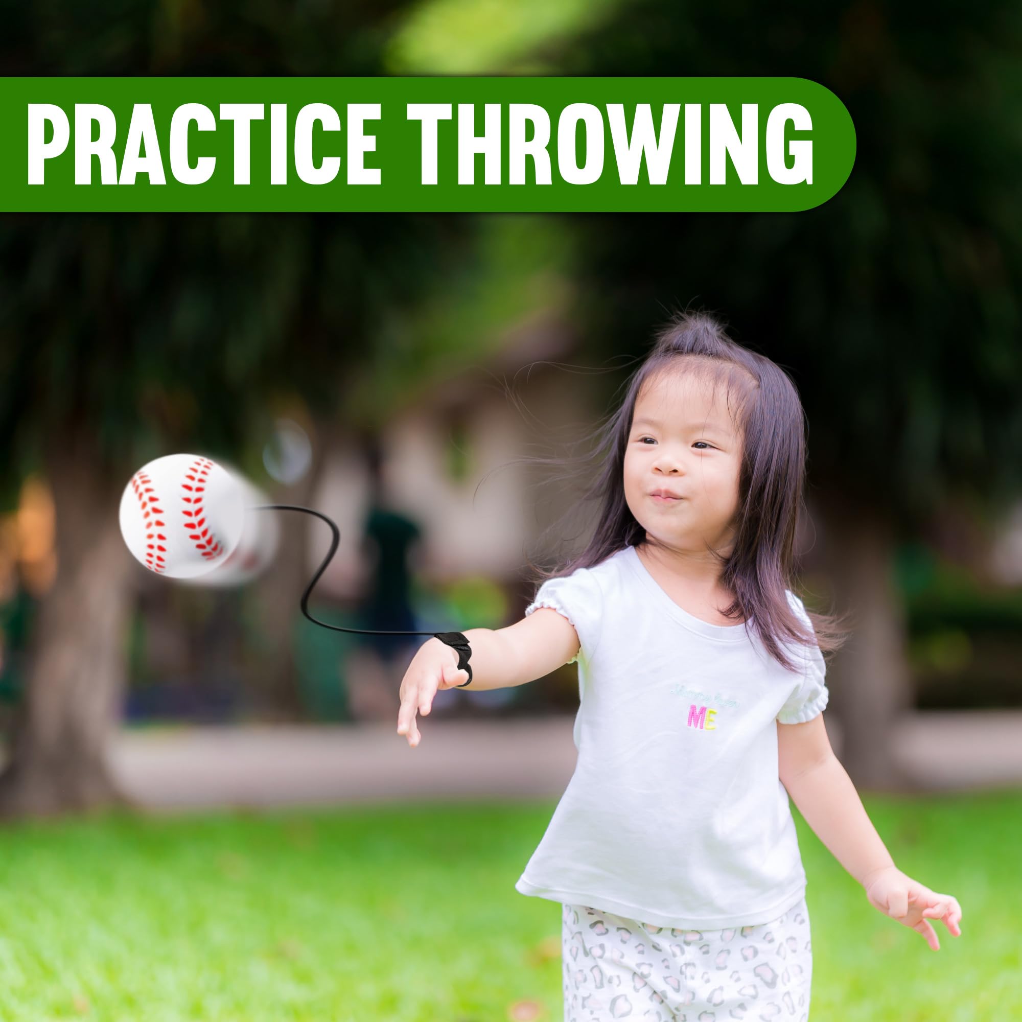 Playbees Reactive Practice Baseballs (3 Pack) – Wrist Return Trainer for Solo Pitching & Catching