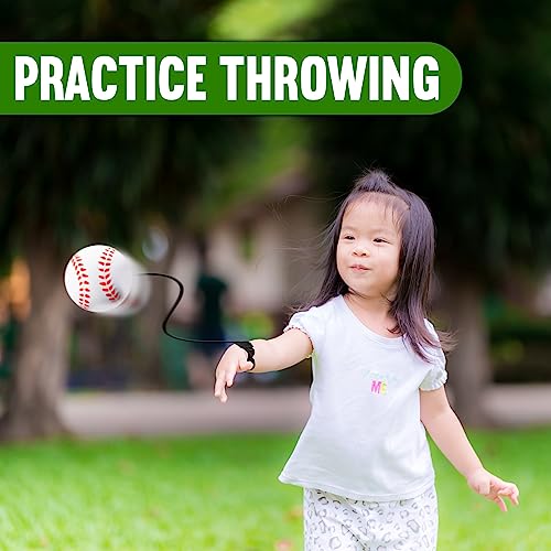 Playbees Reactive Practice Baseballs (3 Pack) – Wrist Return Trainer for Solo Pitching & Catching