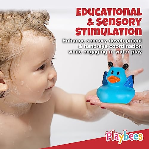 Playbees Rubber Ducks Bulk 12 Pack – Assorted 2-Inch Vinyl Duckies for Bath, Pool, Party Favors & Classroom Incentives