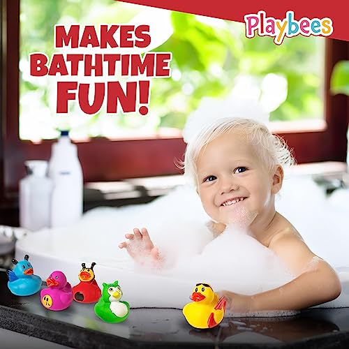 Playbees Rubber Ducks Bulk 12 Pack – Assorted 2-Inch Vinyl Duckies for Bath, Pool, Party Favors & Classroom Incentives