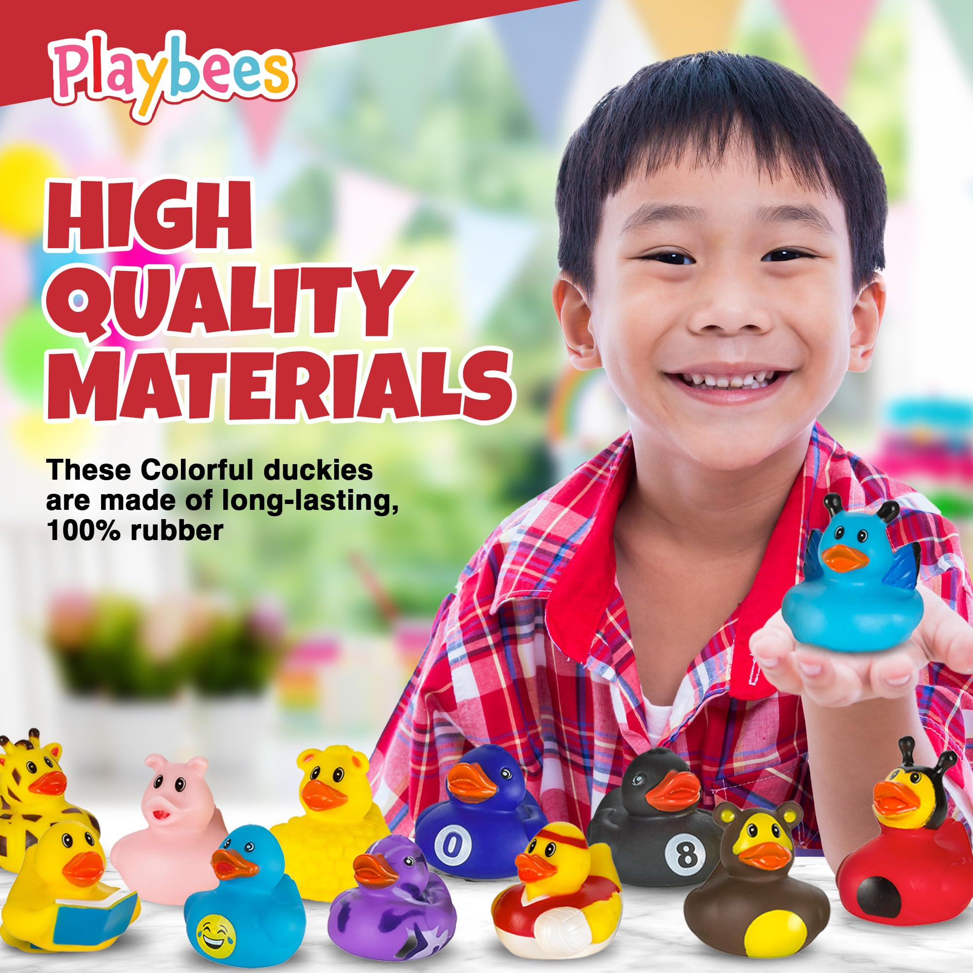 Playbees Rubber Ducks Bulk 12 Pack – Assorted 2-Inch Vinyl Duckies for Bath, Pool, Party Favors & Classroom Incentives