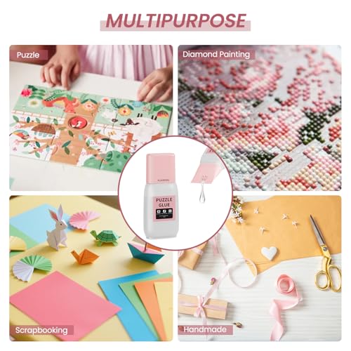 Playboda Puzzle Glue with Brush – 148ml Clear Quick-Dry Adhesive for 3000-5000 Pieces