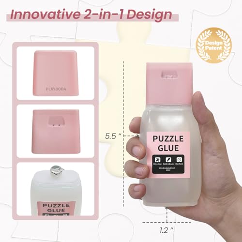 Playboda Puzzle Glue with Brush – 148ml Clear Quick-Dry Adhesive for 3000-5000 Pieces