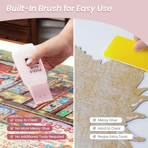 Playboda Puzzle Glue with Brush – 148ml Clear Quick-Dry Adhesive for 3000-5000 Pieces