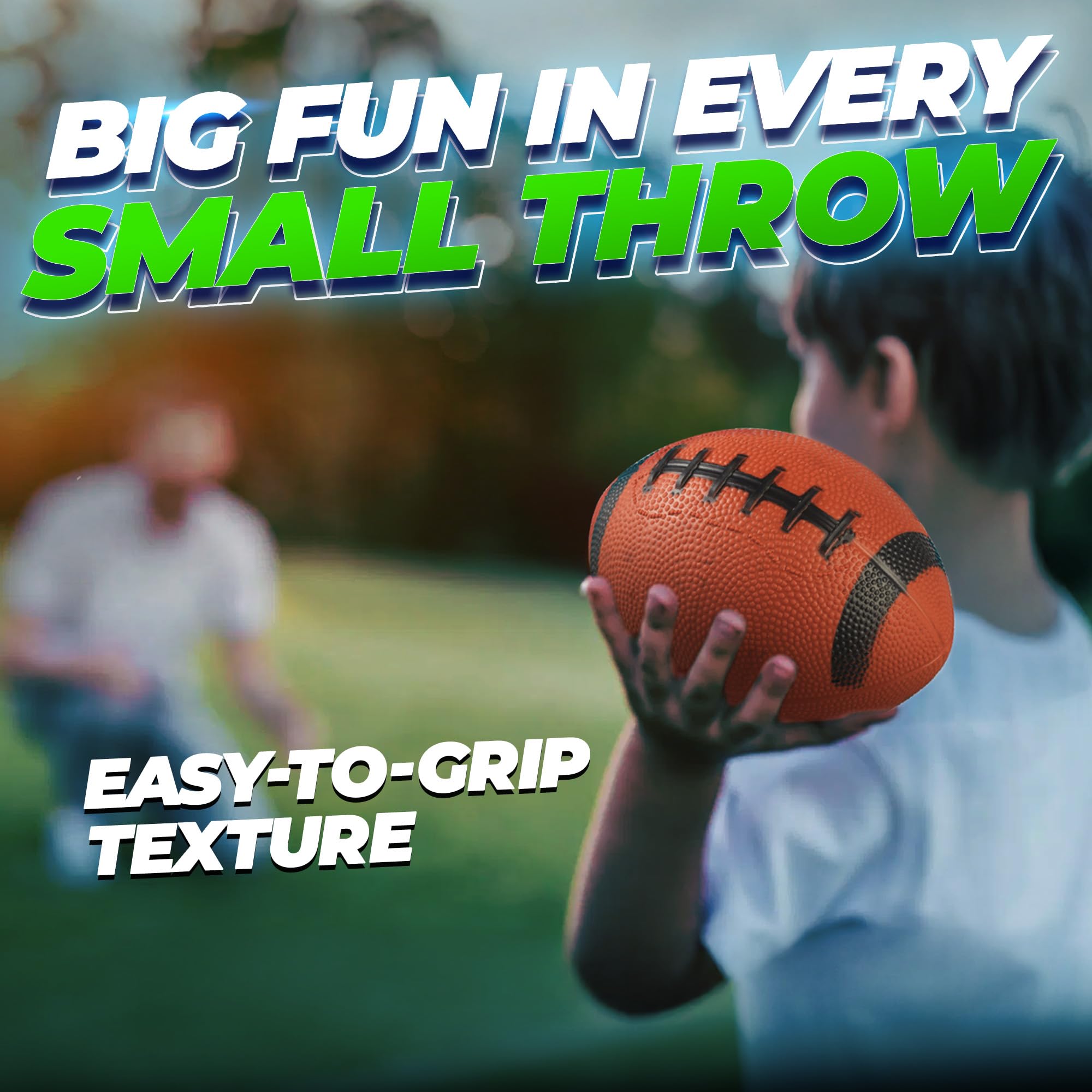PlayBolt 6-Inch Mini Footballs (Pack of 5) - Inflatable PVC Football with Hand Pump, Easy Grip, Ages 3-10