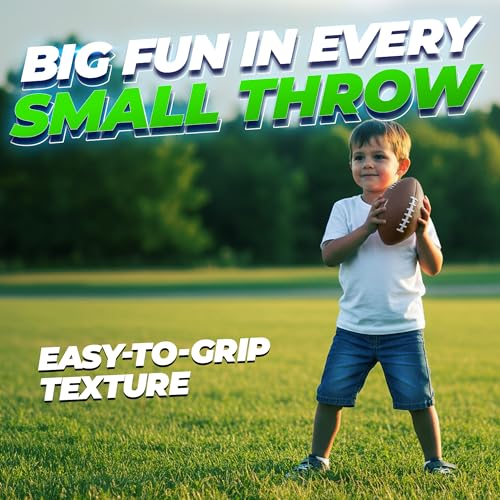 PlayBolt 7.25" Foam Football for Kids - Soft, Easy Grip Youth Sports Toy for Toddlers Ages 3+ (Brown)
