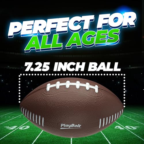 PlayBolt 7.25" Foam Football for Kids - Soft, Easy Grip Youth Sports Toy for Toddlers Ages 3+ (Brown)