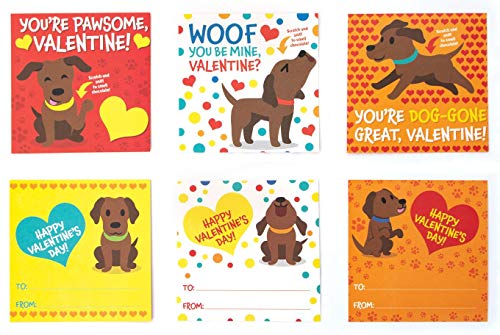 Playhouse Playful Puppies Valentine Exchange Cards: 28 Scratch & Sniff Chocolate Scented Cards with Envelopes