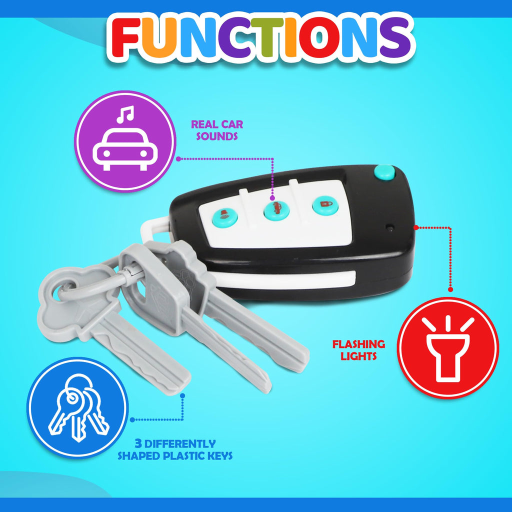Playkidiz Toy Car Keys Set – Realistic Remote with Lights and Sounds for Toddlers Ages 3+
