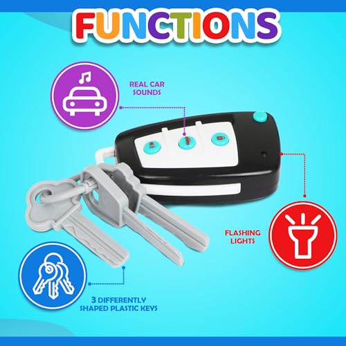 Playkidiz Toy Car Keys Set – Realistic Remote with Lights and Sounds for Toddlers Ages 3+
