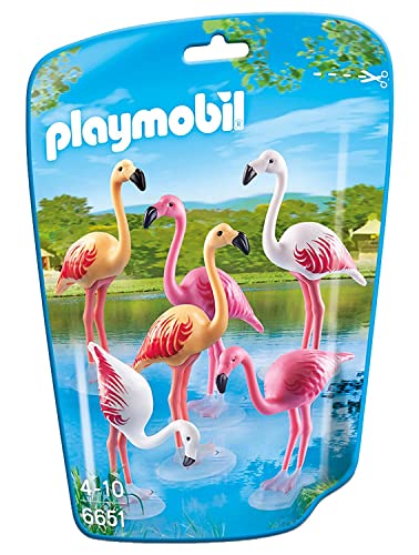 Playmobil Flock of Flamingos Building Kit – 6 Brightly Colored Flamingo Figures