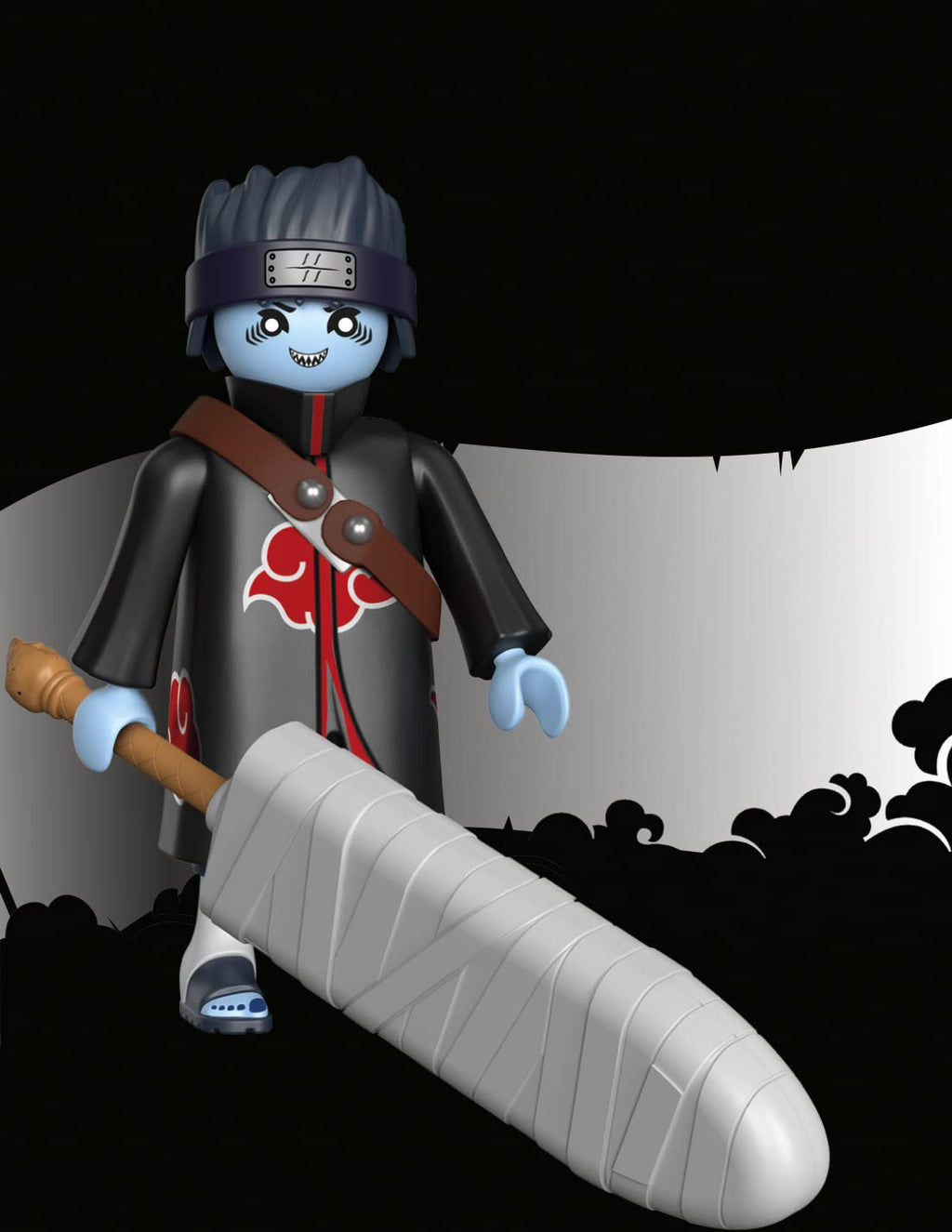 Playmobil Naruto Shippuden Kisame Action Figure with Samehada Sword and Carrying Strap, Ages 5+