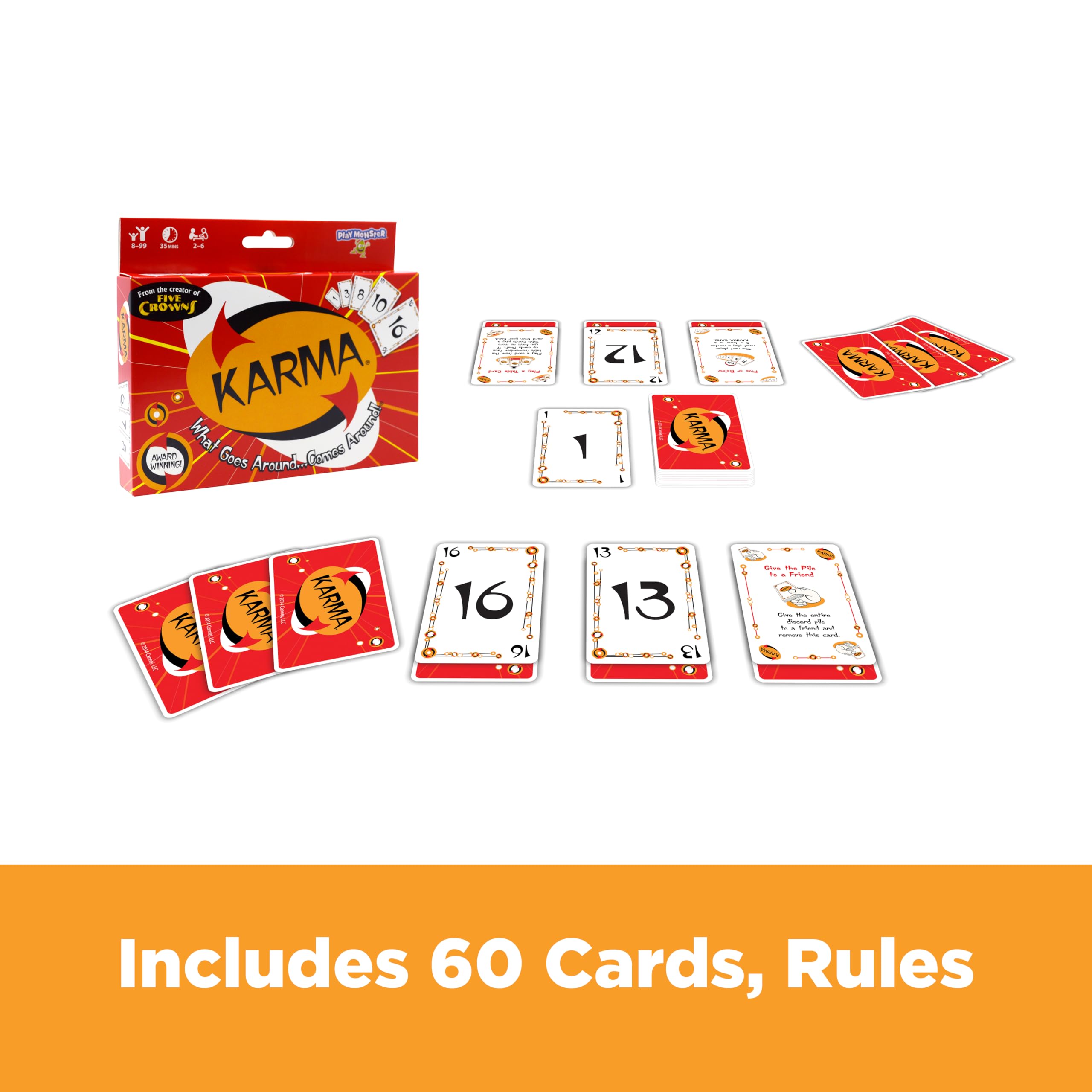 PlayMonster KARMA Card Game – Fast-Paced Elimination Fun for the Whole Family, Ages 8+