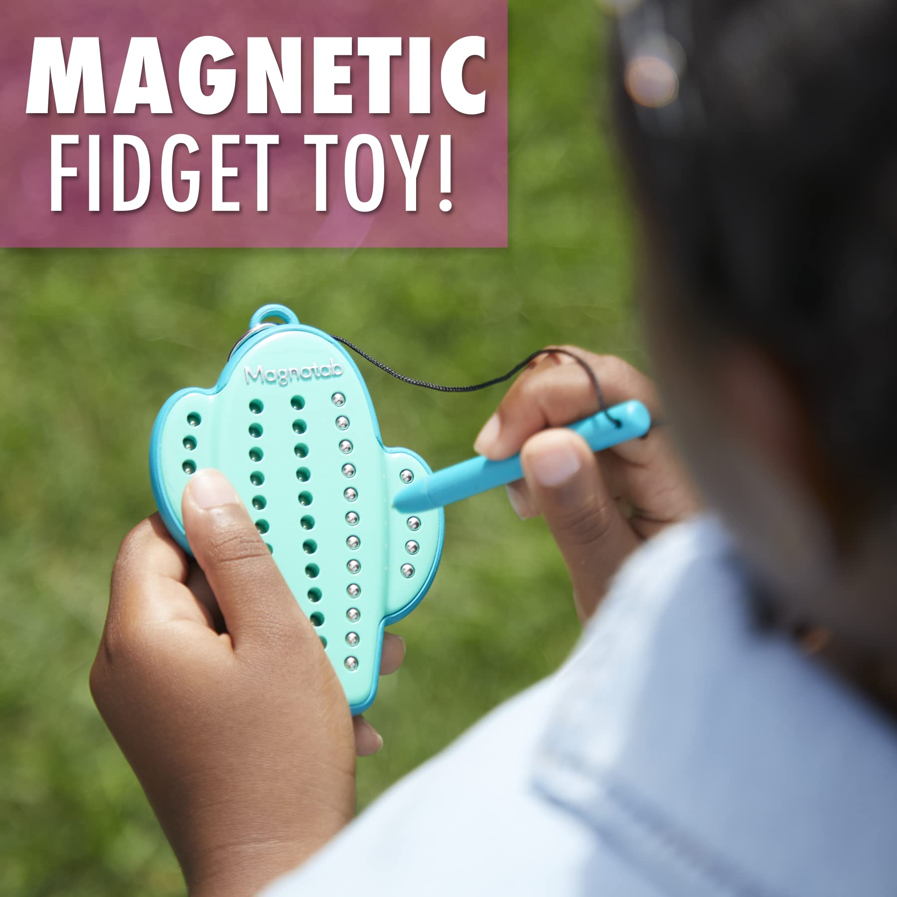 PlayMonster Magnatab Mini Lightning Bolt – Magnetic Drawing Fidget Toy with Satisfying Click Sounds