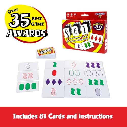PlayMonster SET Card Game – Fast-Paced Visual Perception Game for Ages 8+ | 81 Cards, Rules Included