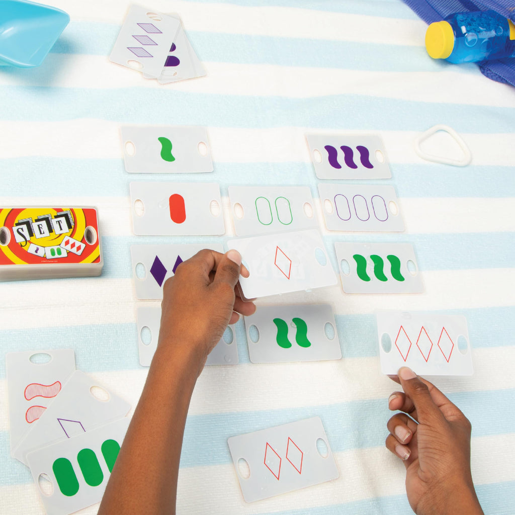 PlayMonster Set Card Game – Travel-Friendly Waterproof Cards, Brain-Building Matching Game for Ages 6+