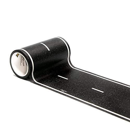 PlayTape 30 ft x 4 in Road Tape for Toy Cars – Stick to Floors, No Residue, Paper-Based
