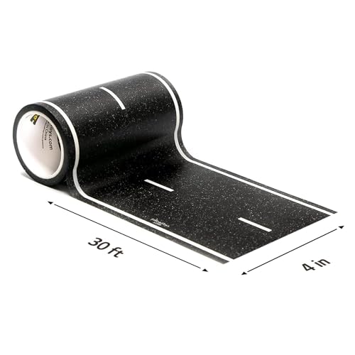 PlayTape 30 ft x 4 in Road Tape for Toy Cars – Stick to Floors, No Residue, Paper-Based