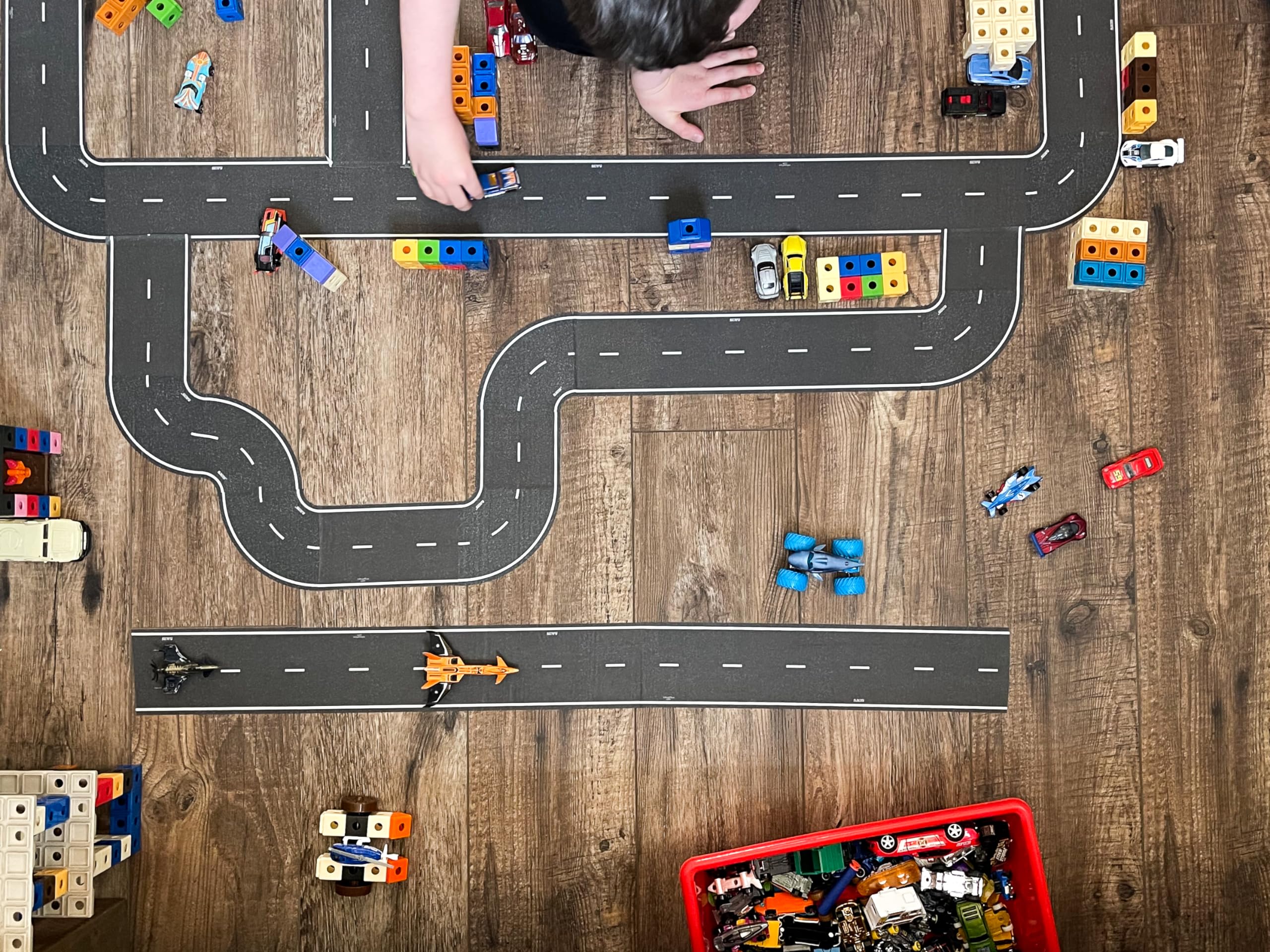 PlayTape 30 ft x 4 in Road Tape for Toy Cars – Stick to Floors, No Residue, Paper-Based