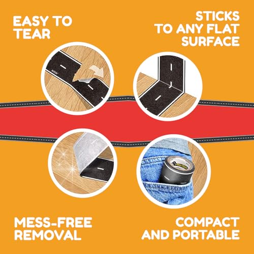 PlayTape Road Tape Curves – 12 Curved Pieces for Toy Car Roads, 4 Inches Wide, No Residue