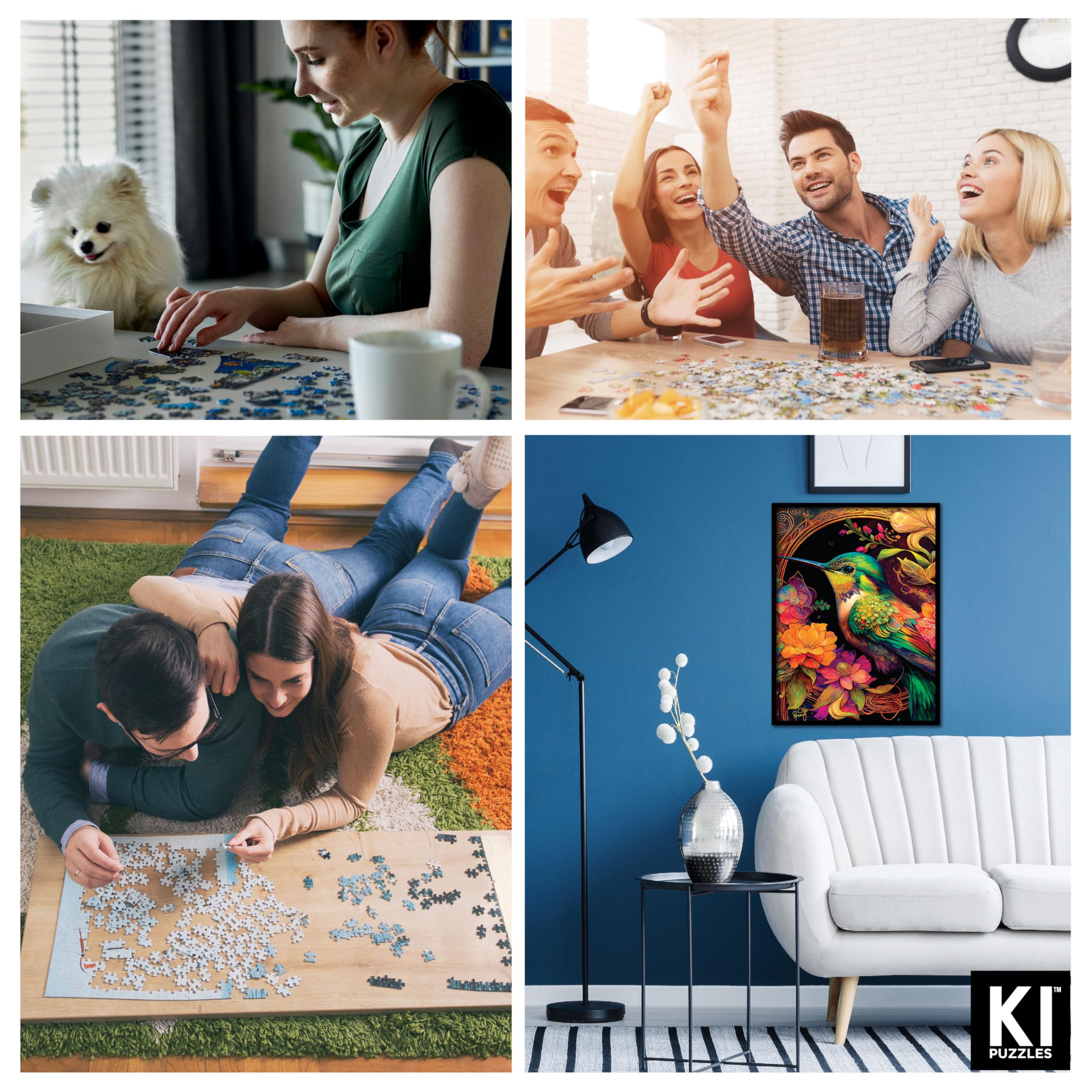 PLAYVIEW 550 Piece Jigsaw Puzzle for Adults – RomantzArt Small and Mighty III Hummingbird – 24x18 Inches