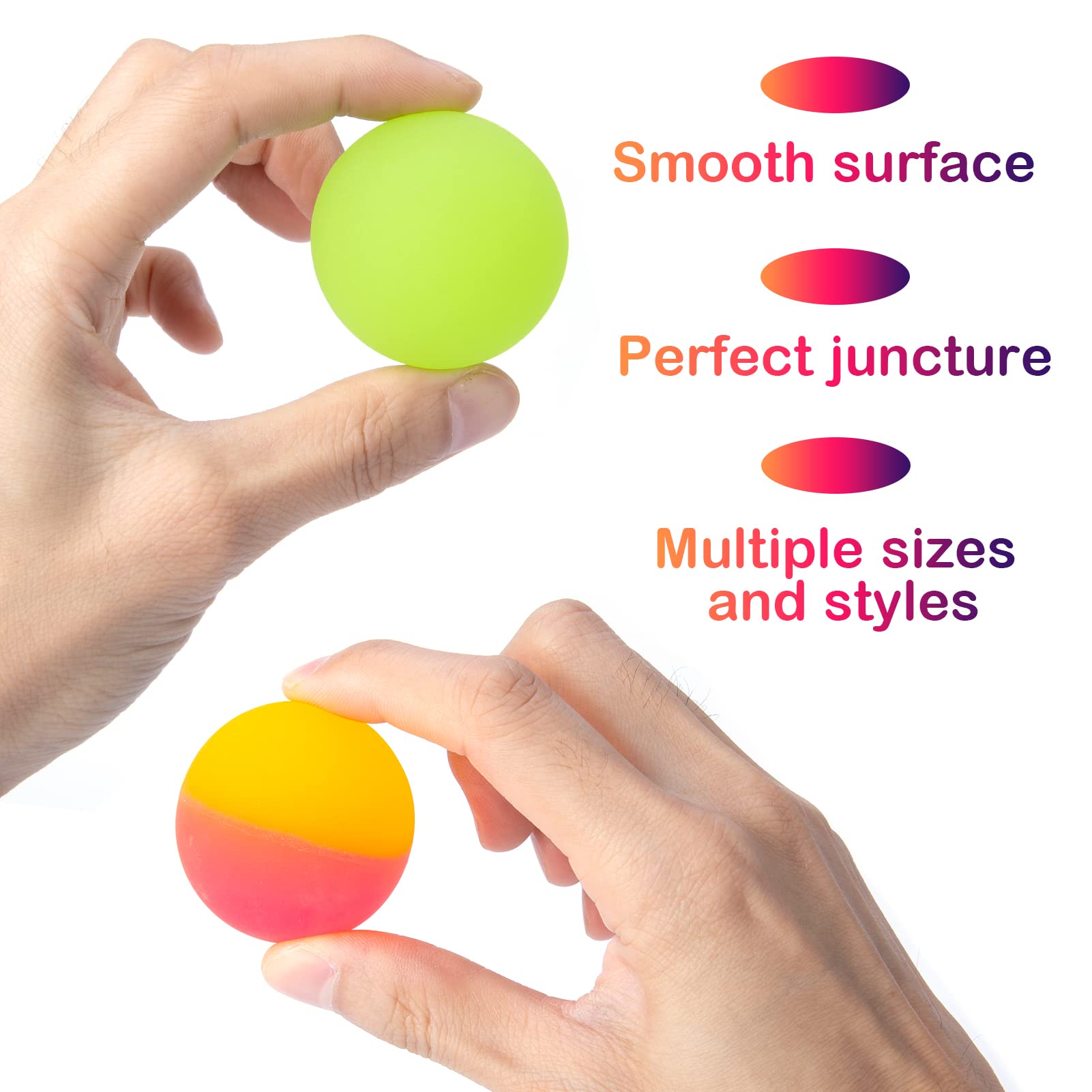 Pllieay 16-Pack Bouncy Balls for Kids - 4 Sizes Assorted Colors Party Favors