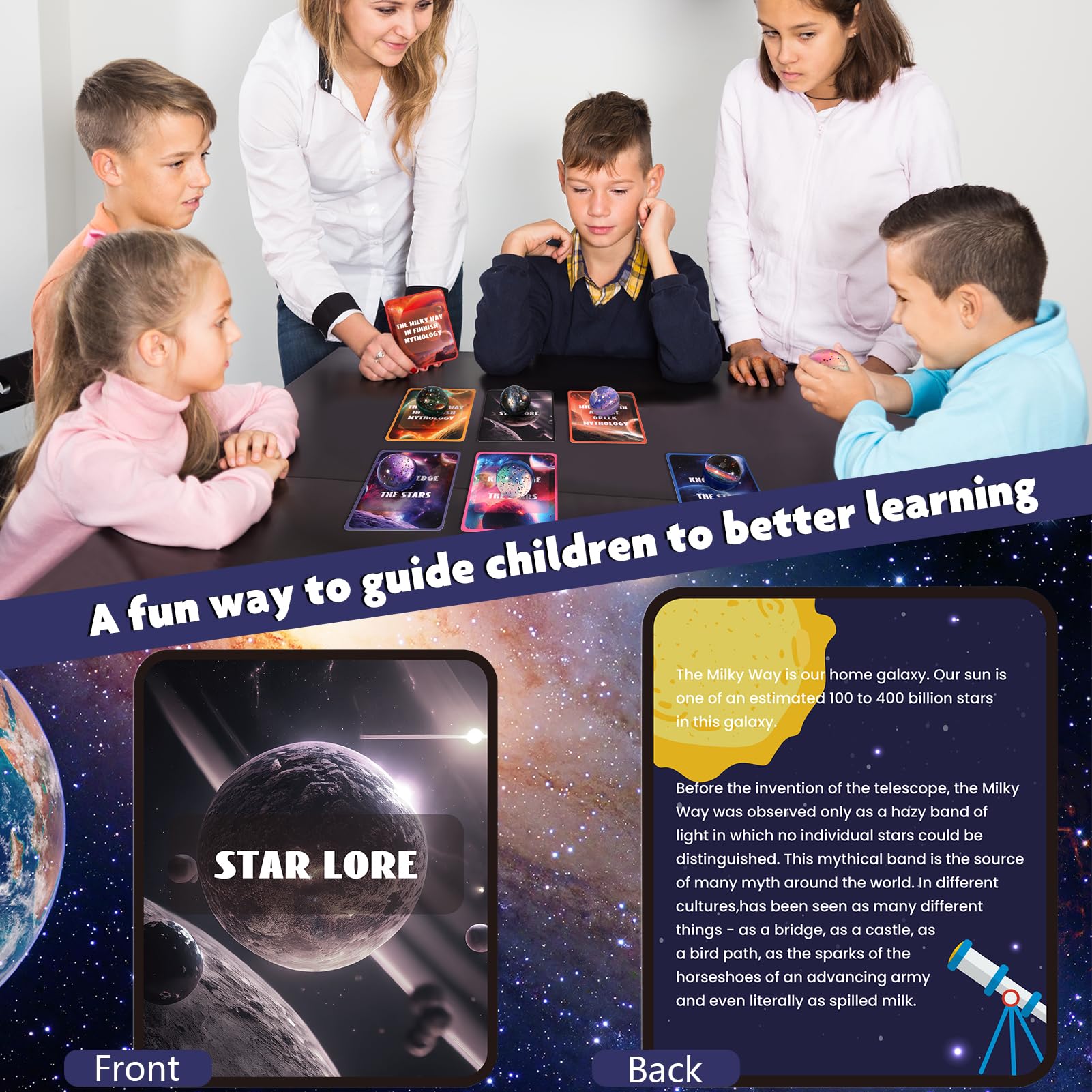 Pllieay 16-Piece Galaxy Space Toy Set: Bouncy Balls & Flashcards for Kids